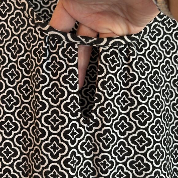 Talbots Avalon Tiles Jersey Maxi Dress Black White Geometric Maxi SM women’s EUC - Picture 9 of 14